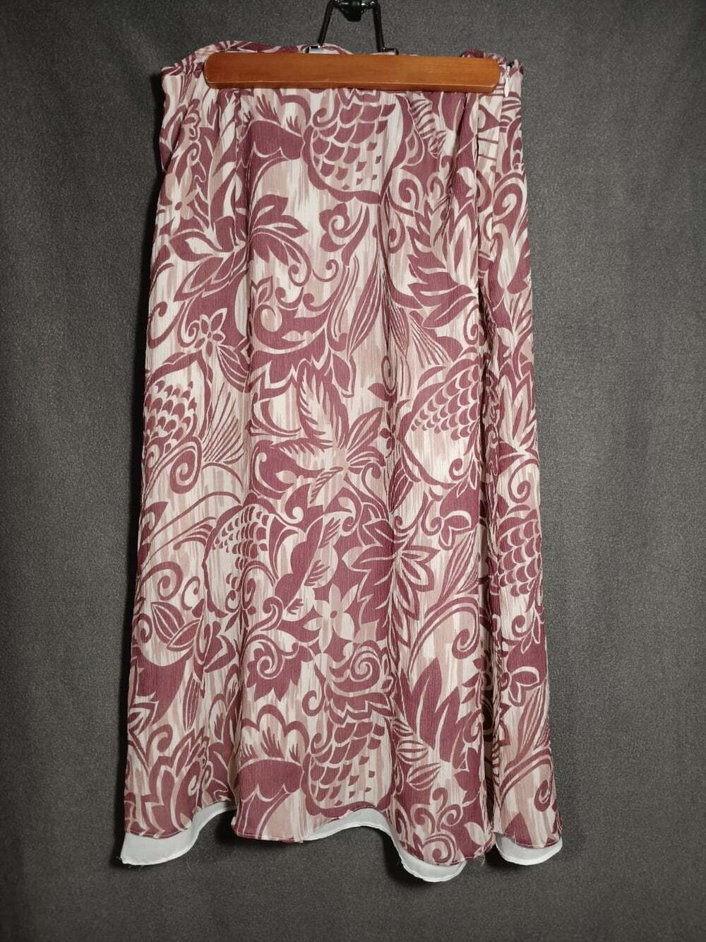 Pendleton 100% Silk Floral Maxi Skirt Pink Light Maroon Women’s Size 12